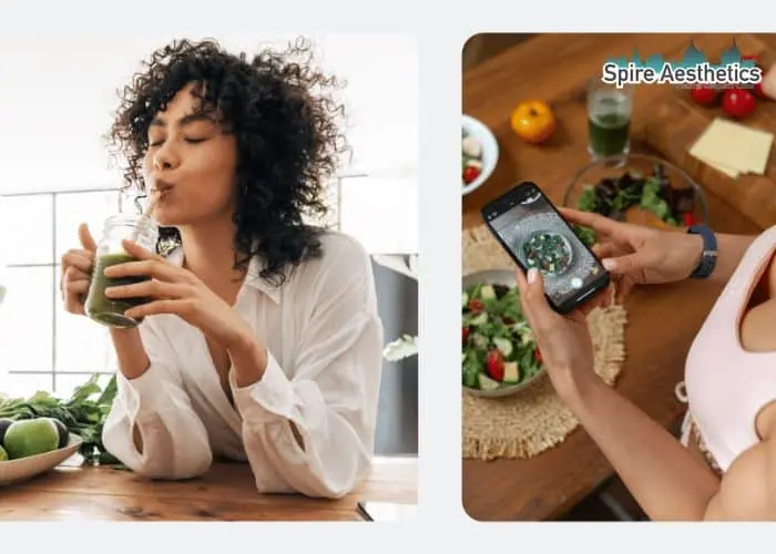 Image of woman looking into her diet and fat freezing Sheffield to improve her health